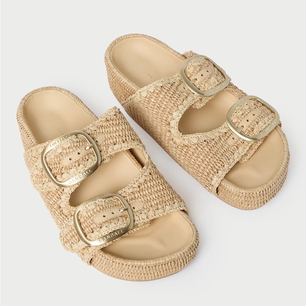 Loeffler Randall Theo Natural Two−Band Sandal Like New size 8